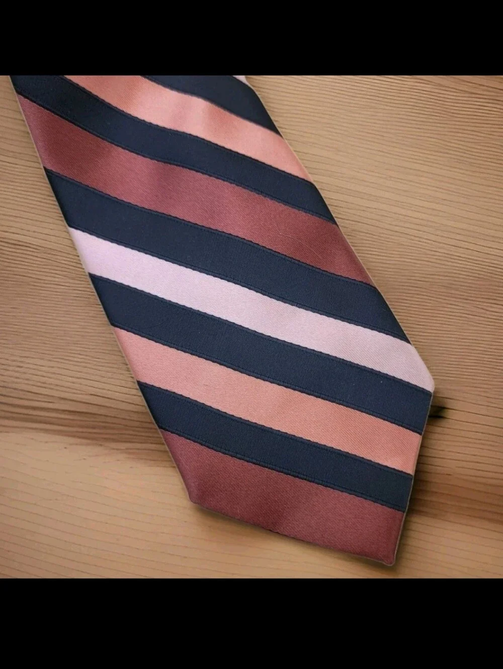 j ferrari Classy Black‎ Cream Tan Stripe Necktie Vintage Fashion Classic 58x2.5”